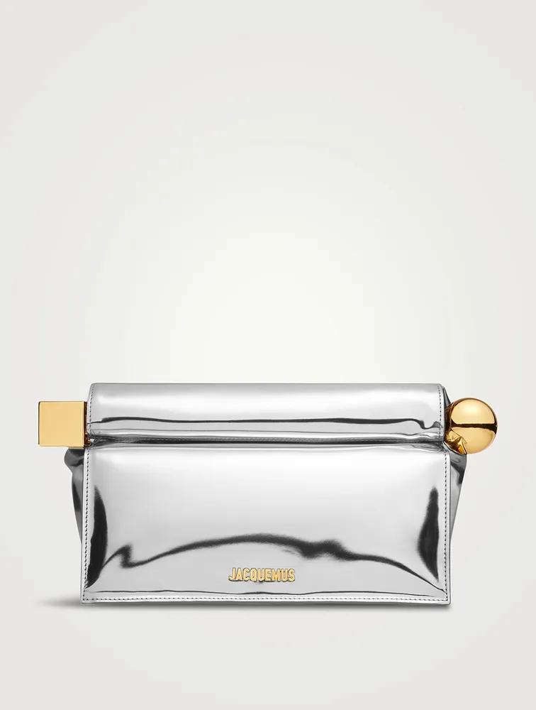 La Pochette Rond Carré Metallic Clutch