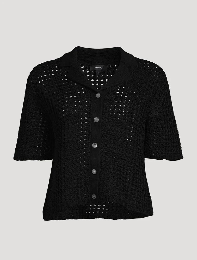 Crochet Cotton Camp Shirt