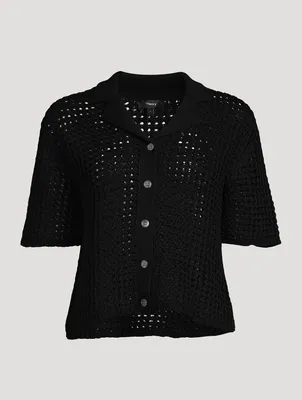 Crochet Cotton Camp Shirt