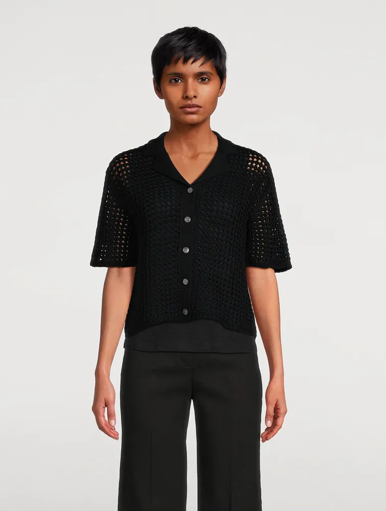Crochet Cotton Camp Shirt