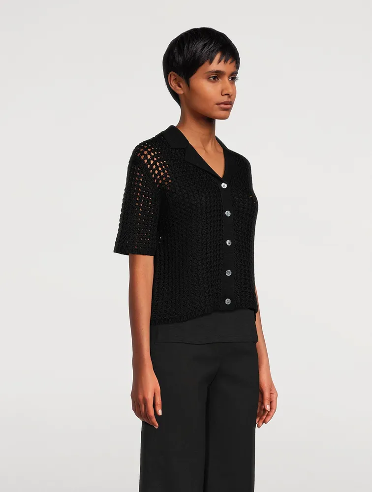 Crochet Cotton Camp Shirt