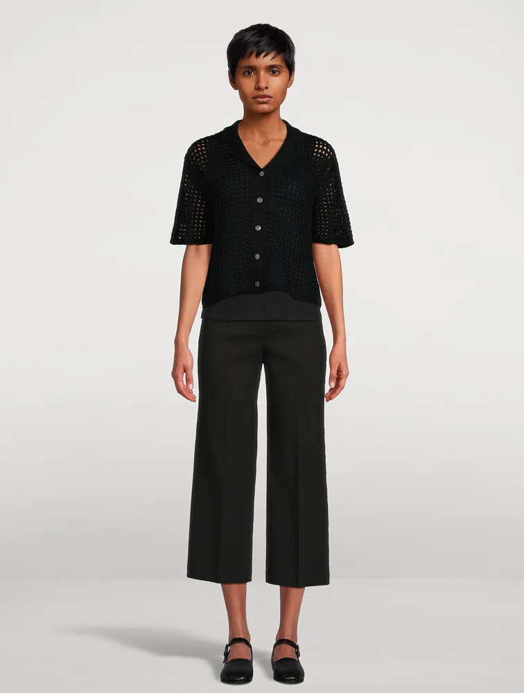 Crochet Cotton Camp Shirt
