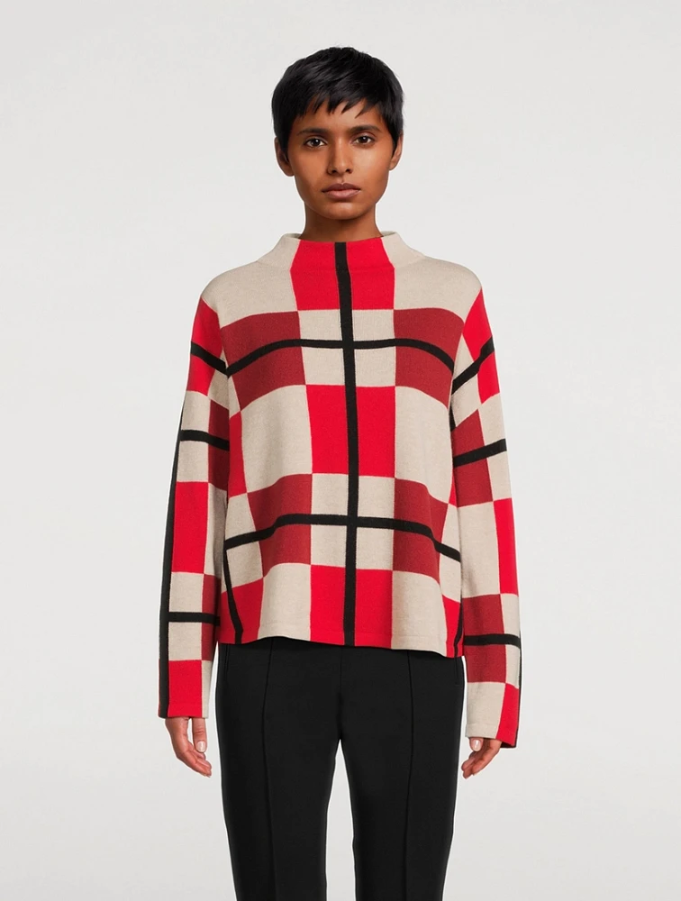 Intarsia Mockneck Sweater