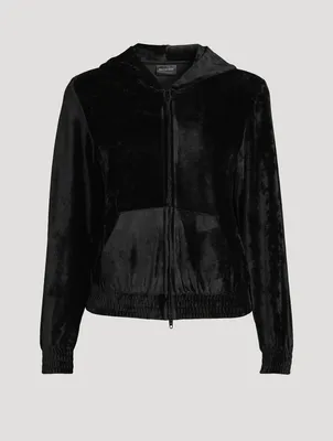 Crystal BB Paris Velvet Zip-Front Hoodie