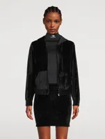 Crystal BB Paris Velvet Zip-Front Hoodie