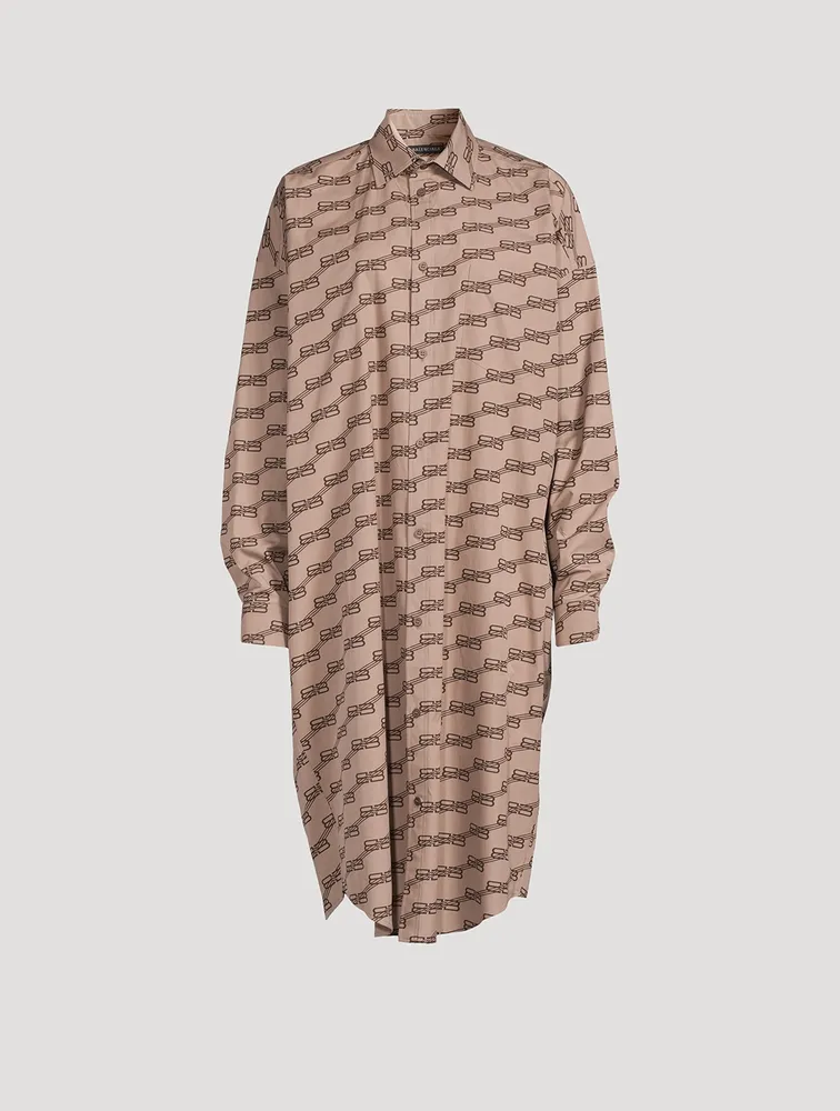 Poplin Shirt Dress BB Monogram Print