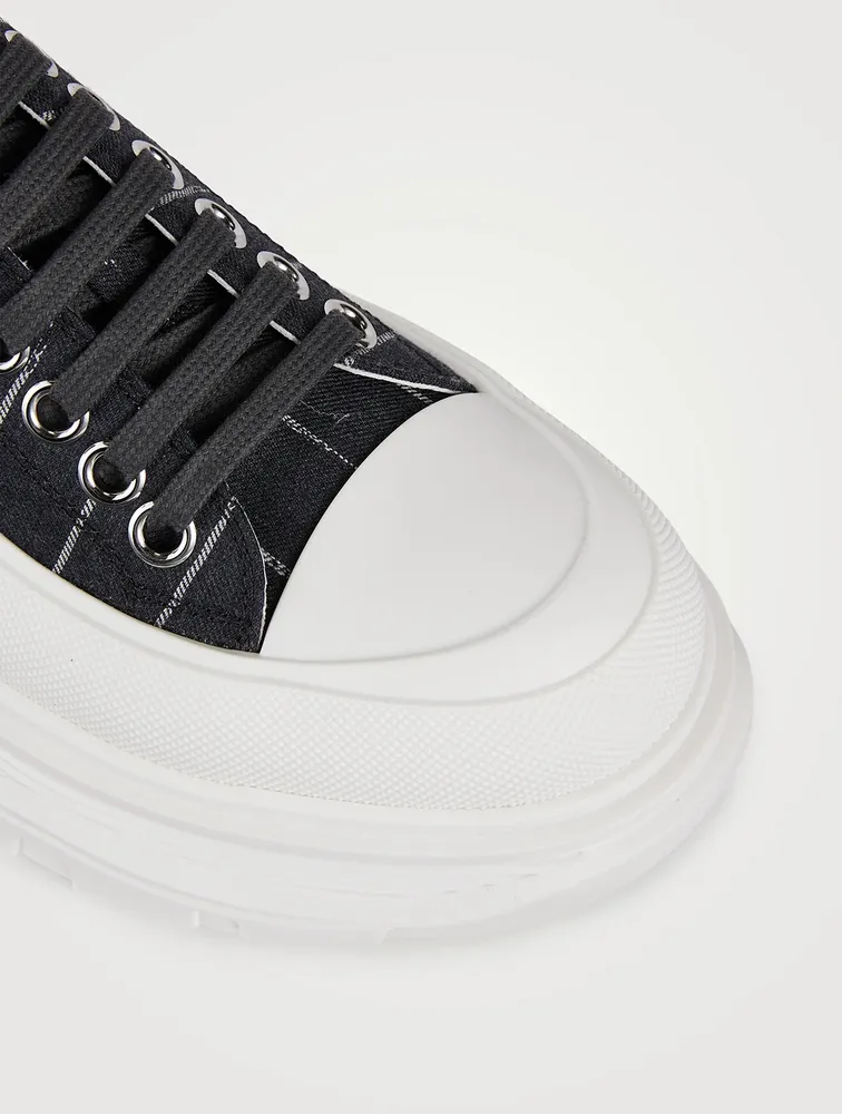 Tread Slick Canvas Sneakers Broken Stripe Print