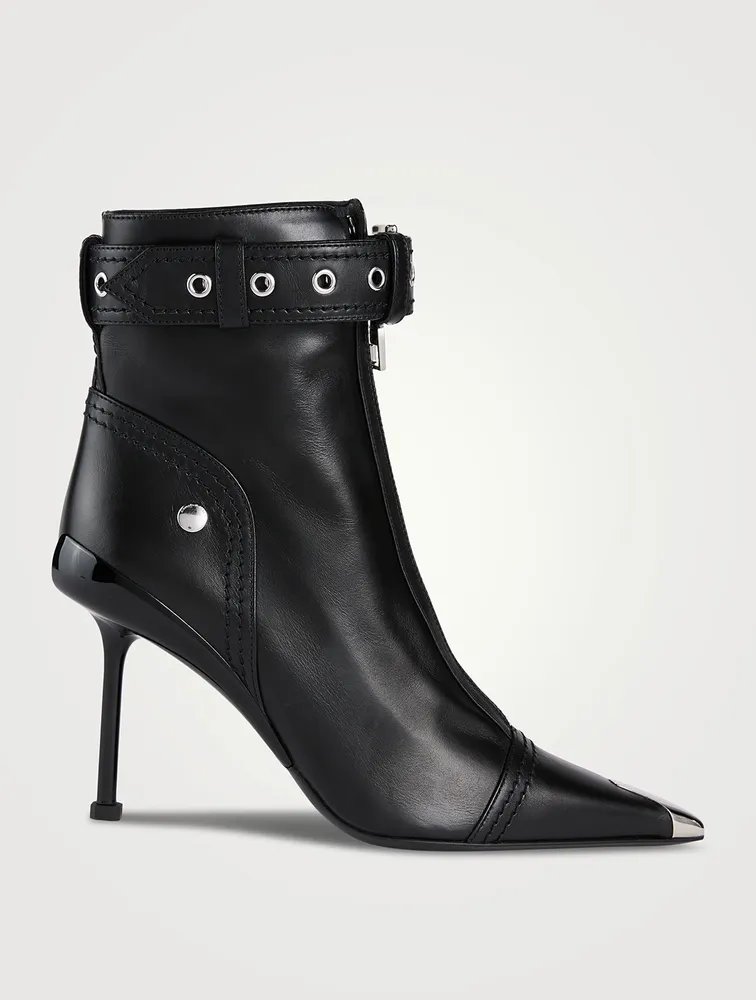 Slash Biker Leather Ankle Boots