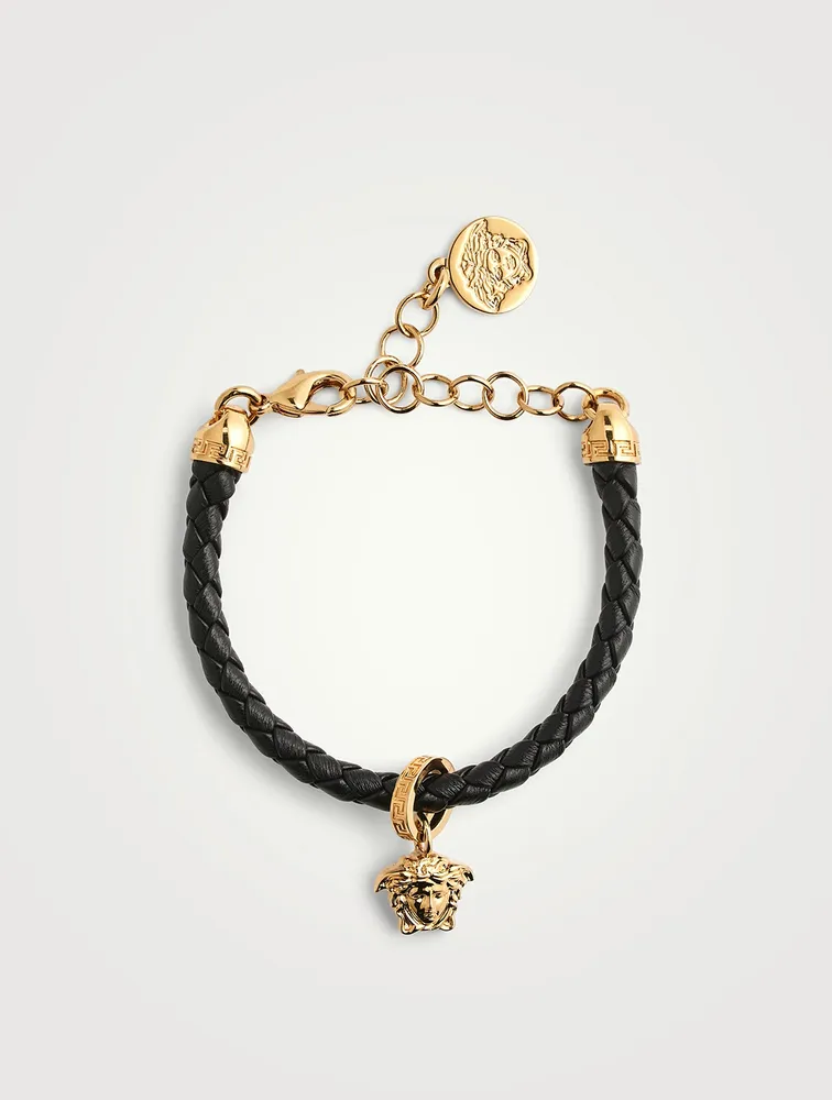 Medusa Braided Leather Bracelet