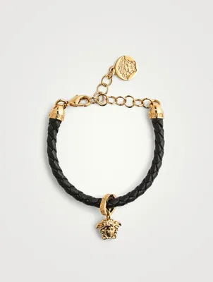 Medusa Braided Leather Bracelet