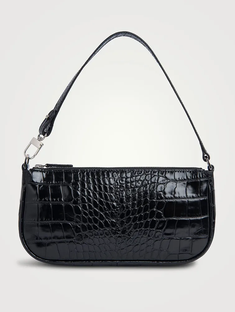 Rachel Croco Embossed Leather Shoulder Bag