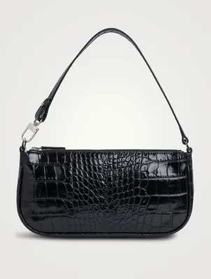 Rachel Croco Embossed Leather Shoulder Bag