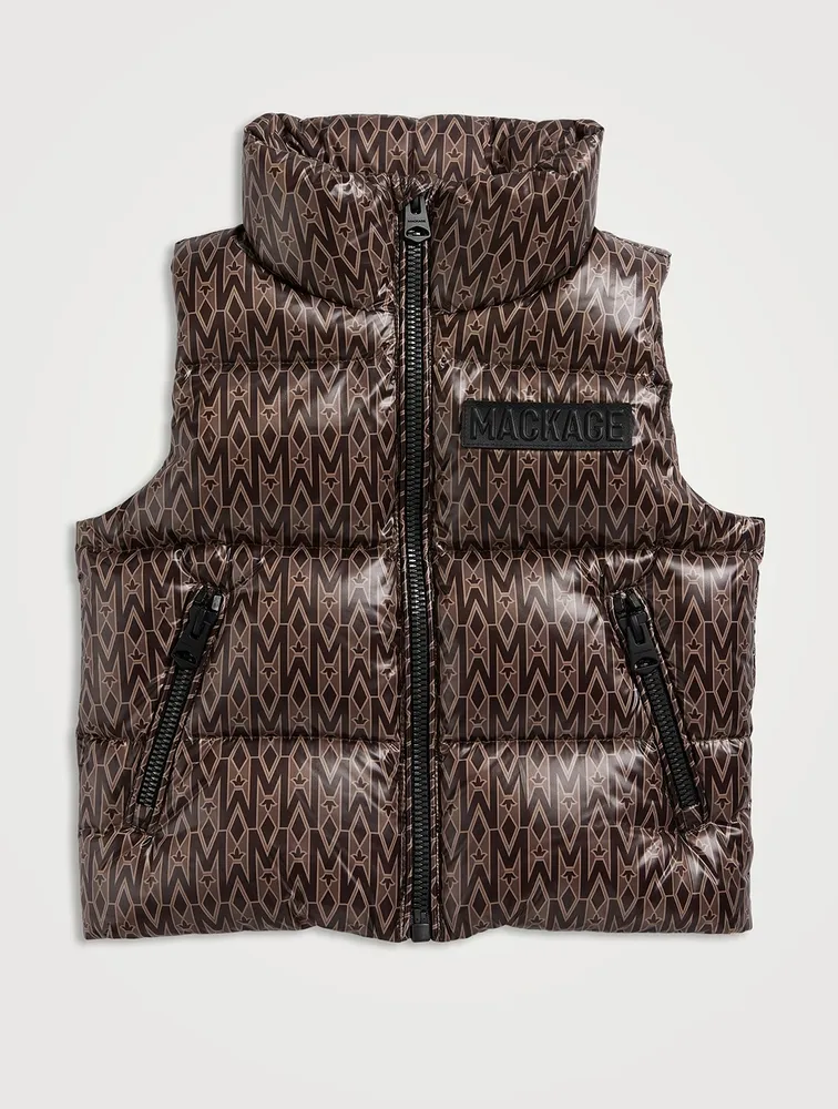 Baby Charlee Light Down Puffer Vest Monogram Print