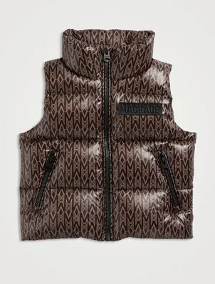 Baby Charlee Light Down Puffer Vest Monogram Print