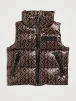 Baby Charlee Light Down Puffer Vest Monogram Print