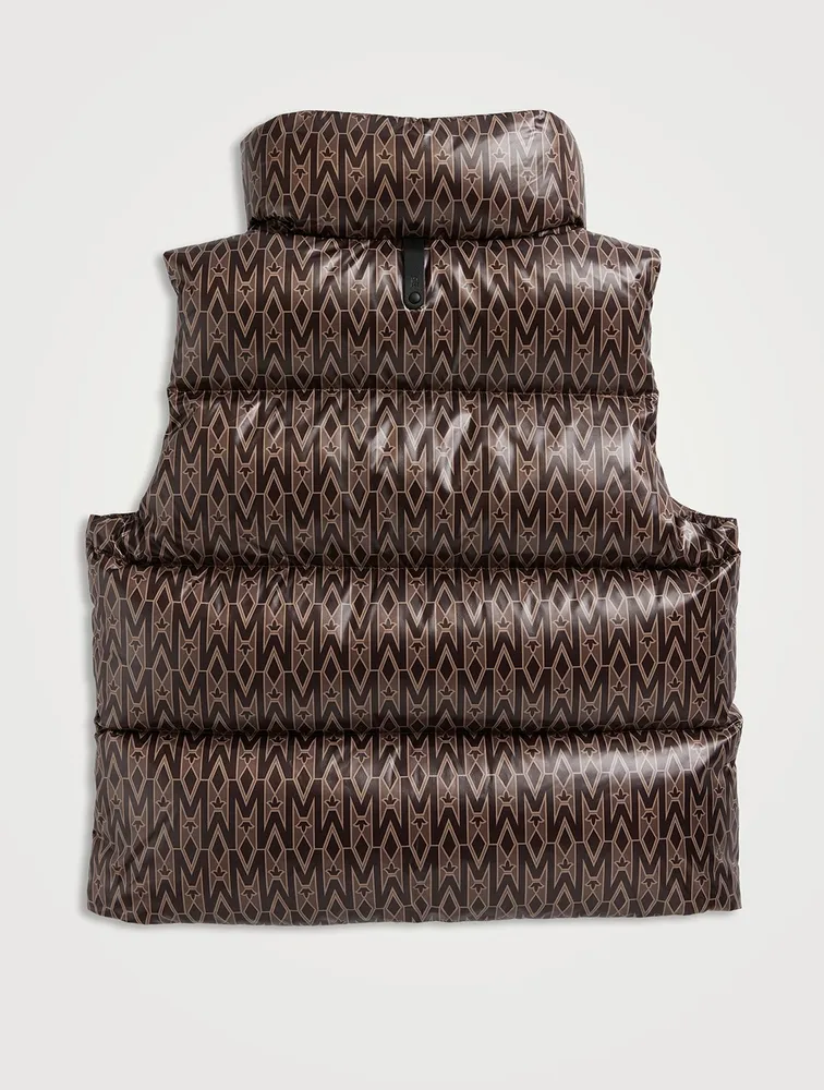 Baby Charlee Light Down Puffer Vest Monogram Print