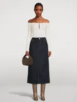 Denim Midi Skirt