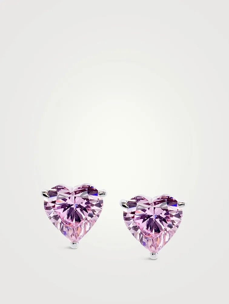Camden 9K White Gold Heart Stud Earrings