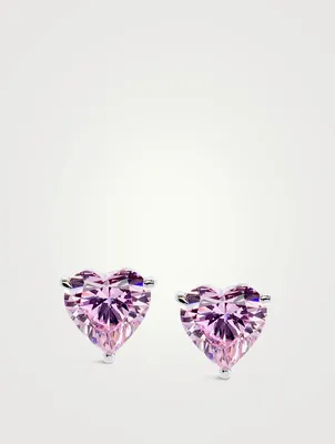 Camden 9K White Gold Heart Stud Earrings