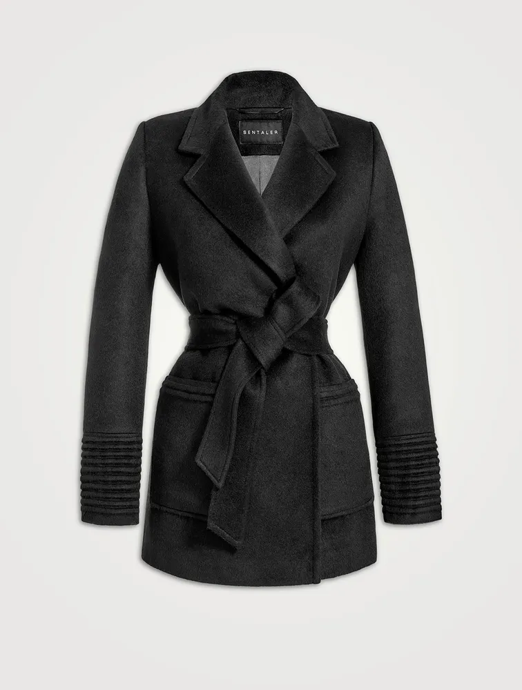 Belted Alpaca Wool Wrap Coat
