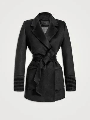 Belted Alpaca Wool Wrap Coat