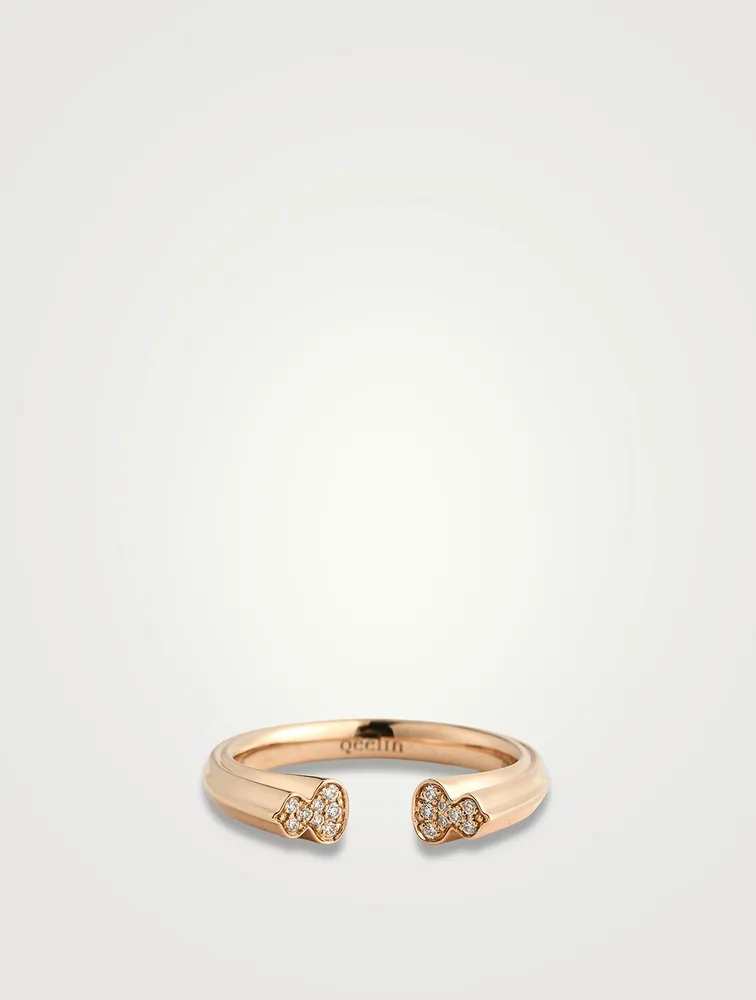 Wulu 18K Rose Gold Ring With Diamonds