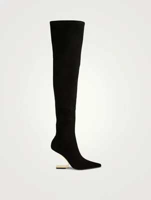 Compass Leather Over-The-Knee Boots