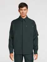 Wool Gabardine Shirt Jacket