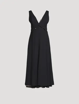 Convertible Crepe Midi Dress
