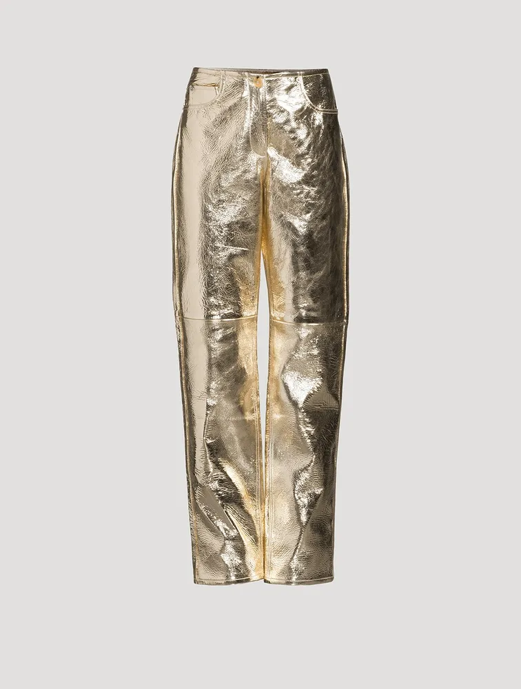 Metallic Leather Trousers