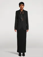 Satin-Trimmed Chantilly Lace Shirt