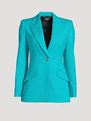 Croc Jacquard Wool Blazer