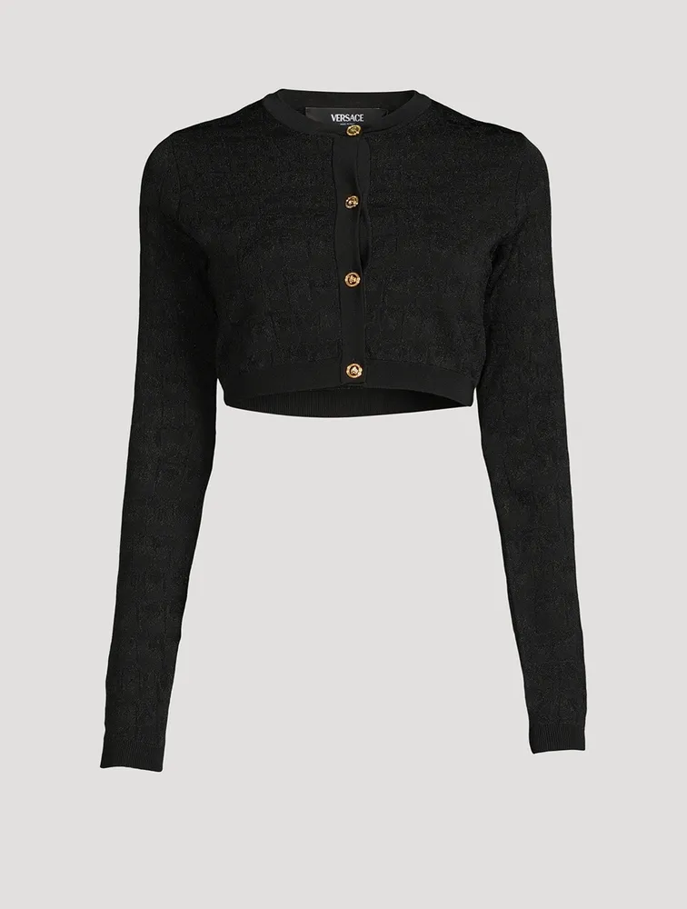 Croc Jacquard Crop Cardigan