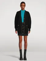 Wool Mockneck Short-Sleeve Sweater
