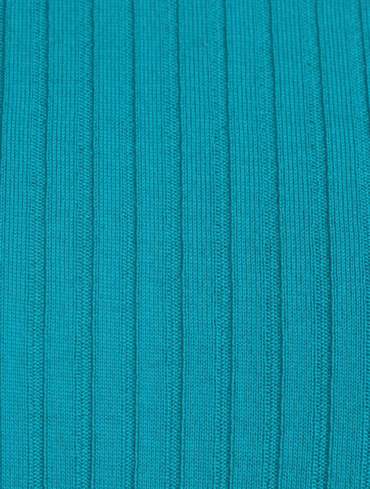 Wool Mockneck Short-Sleeve Sweater