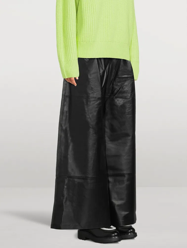 Luminosity Wide-Leg Leather Trousers