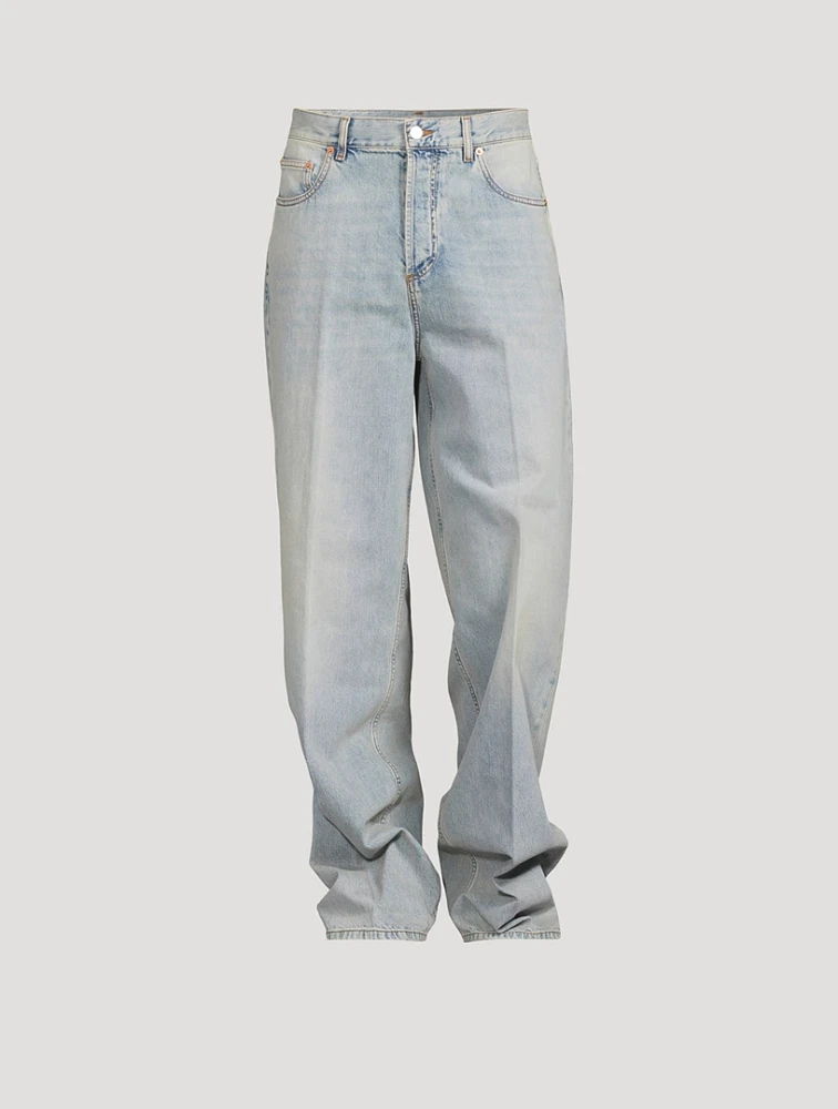 Cotton Wide-Leg Jeans