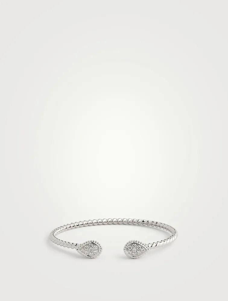 Serpent Bohème 18K White Gold Double Motif Bracelet With Diamonds