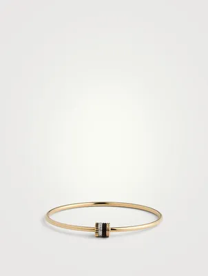 Quatre Classique 18K Gold Bracelet With Diamonds And Brown PVD