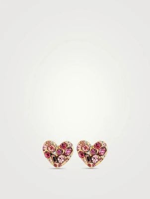 Gemstone Heart Stud Earrings
