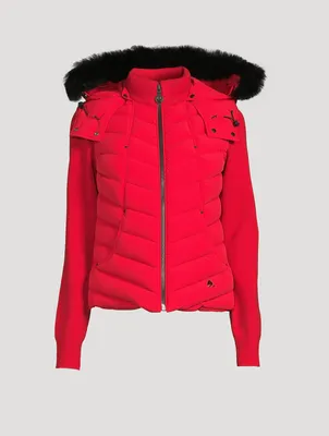 Valencia Shearling-Trimmed Hybrid Down Jacket