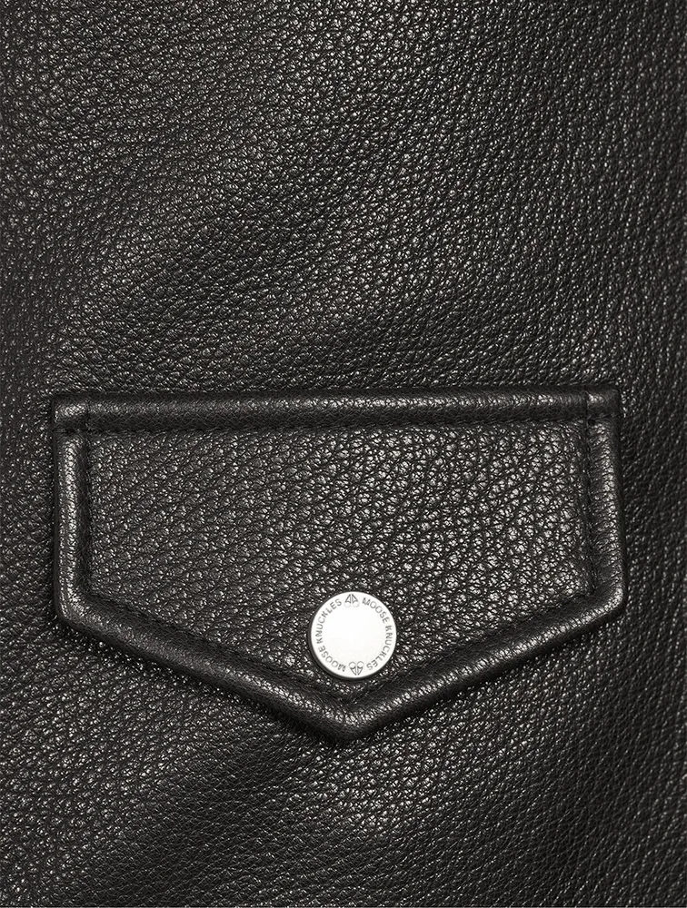 Maddox Faux Shearling-Trimmed Leather Jacket