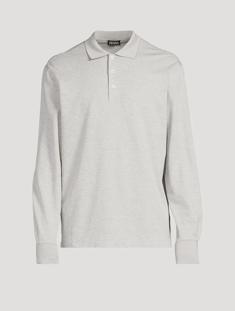 Cotton And Silk Polo Shirt