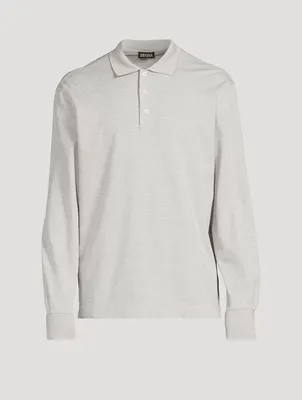 Cotton And Silk Polo Shirt