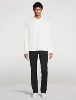 Double-Knit Piqué Long-Sleeve Polo Shirt
