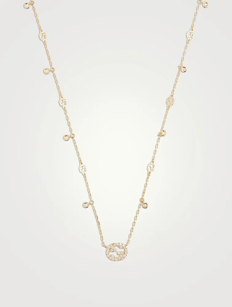 Interlocking G 18K Gold Diamond Necklace