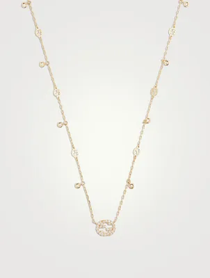 Interlocking G 18K Gold Diamond Necklace