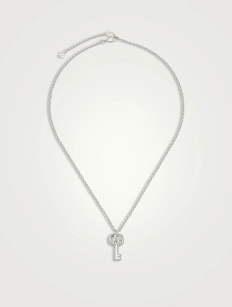 GG Marmont Silver Key Charm Necklace