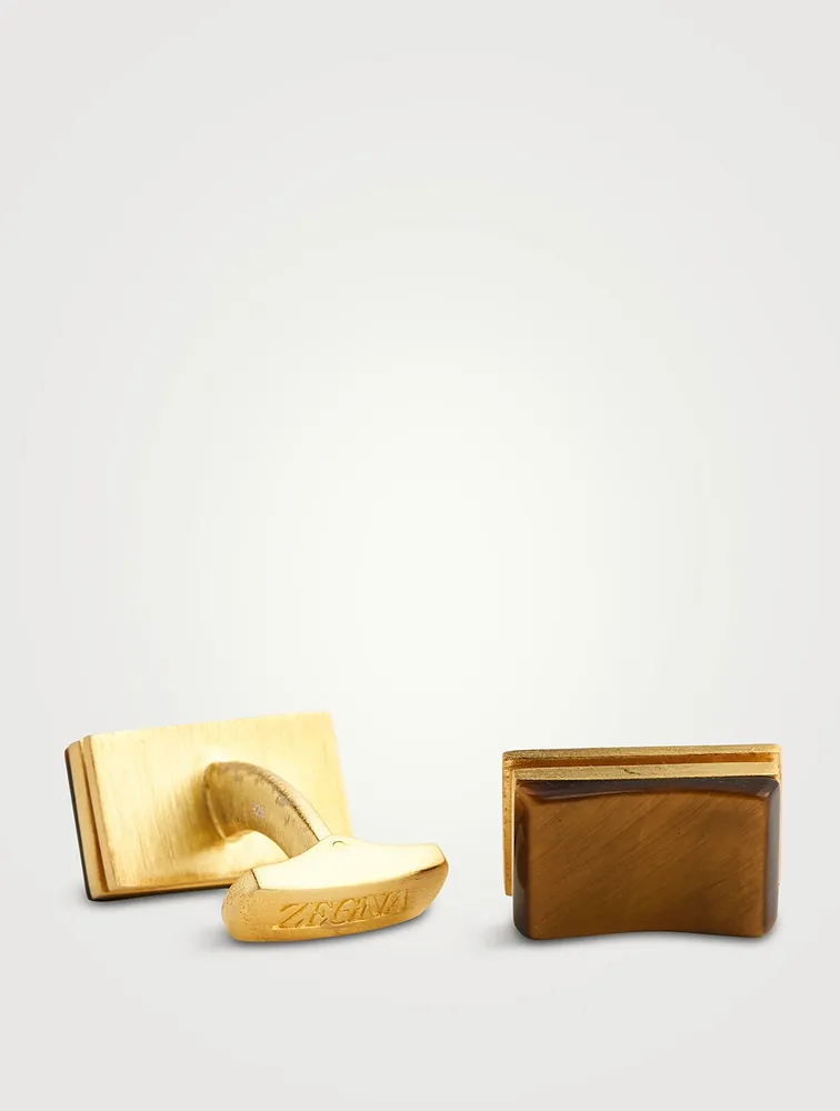 Tiger Eye Rectangular Cufflinks