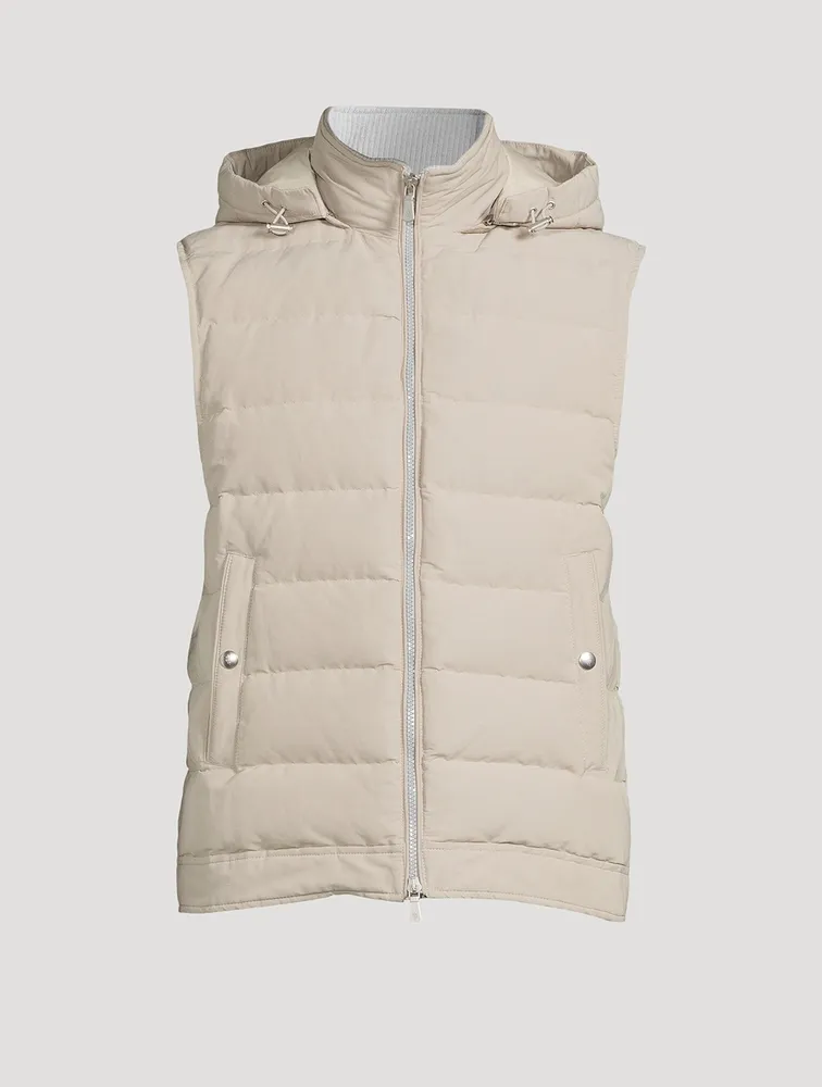 Linen-Blend Down Vest
